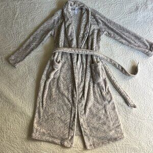 Gilligan & Omalley Women’s Sleepwear Gray Robe Belted Wrap Long Sleeve Bathrobe